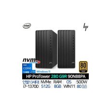 인텔 13세대 i7 데스크탑 본체 가정용 컴퓨터 사무용 PC 프로 TWR 280 G9 R 90N88PA_WIN11P 